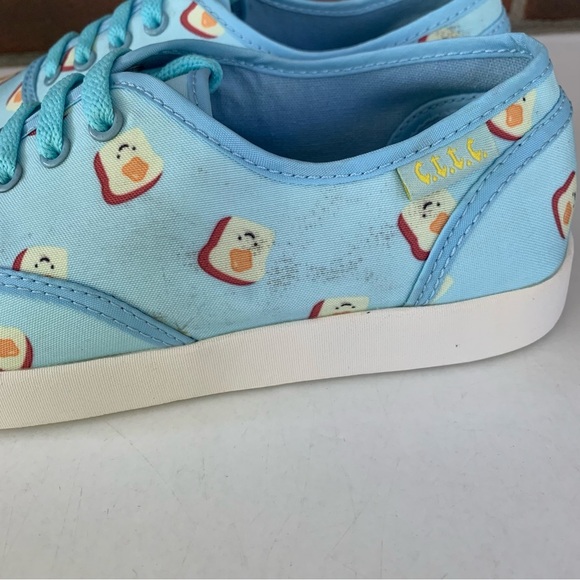 Cute To The Core Toast Print Lace Up Sneakers Women’s US 8 M - Picture 6 of 10